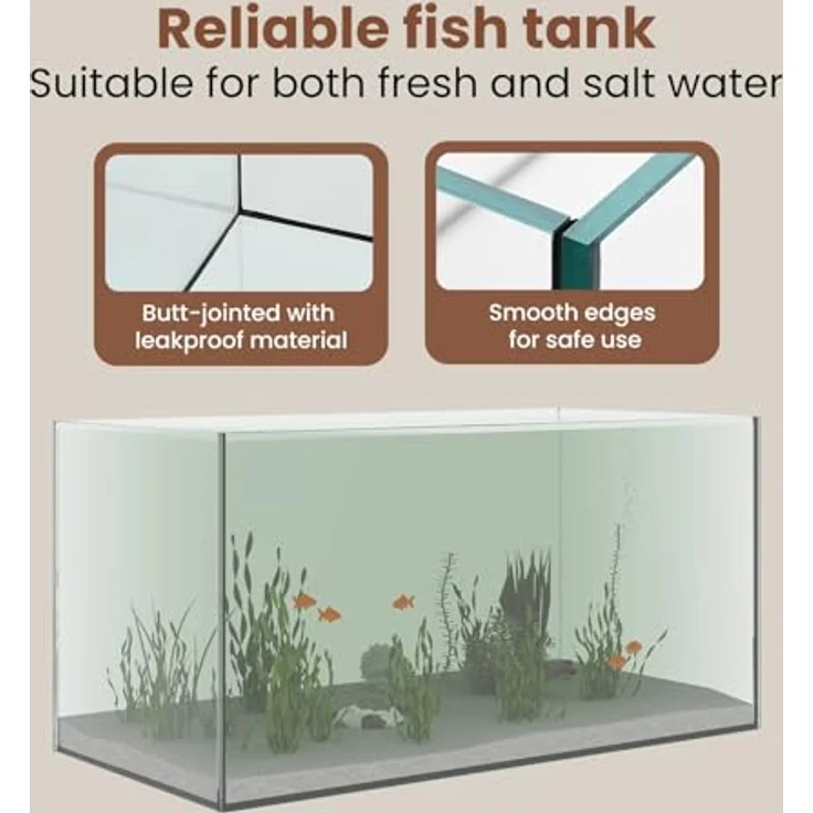 vidaXL Aquarium Transparent 60 x 30 x 30 cm, rechteckiges Glasbecken mit modernem Design, pflegeleicht und vielseitig einsetzbar – Bild 5