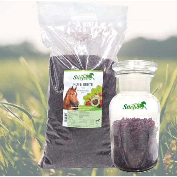 Stiefel Rote Beete Flocken für Pferde, 100% naturbelassene Rote Beete zur Stärkung des Immunsystems, 3kg – Bild 2