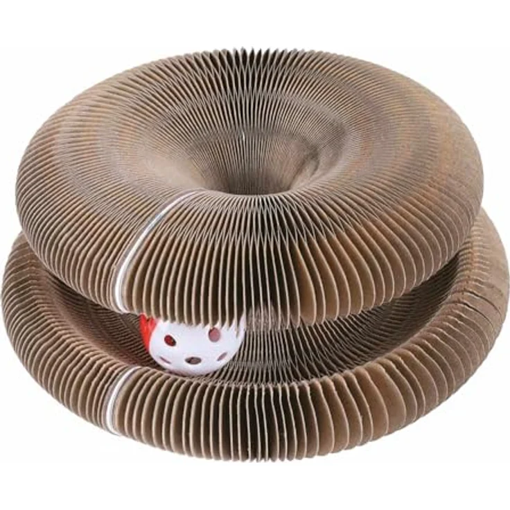 Nobby Karton Katzenkreisel Flex, interaktives Katzenspielzeug aus Wellpappe mit Catnip, 7 x 11 x 11 cm – Bild 1