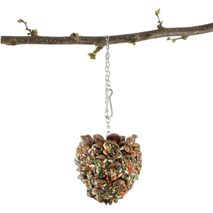 JR FARM Birds Schlemmer-Zapfen Groß für Papageien, naturbelassener Pinienzapfen mit Saaten, Gemüse und Kräutern, 195 g – Bild 2