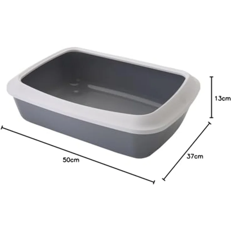 Nobby Katzentoilette mit Rand & Iriz grau-weiß 50 x 36,5 x 11,5 cm – Bild 3