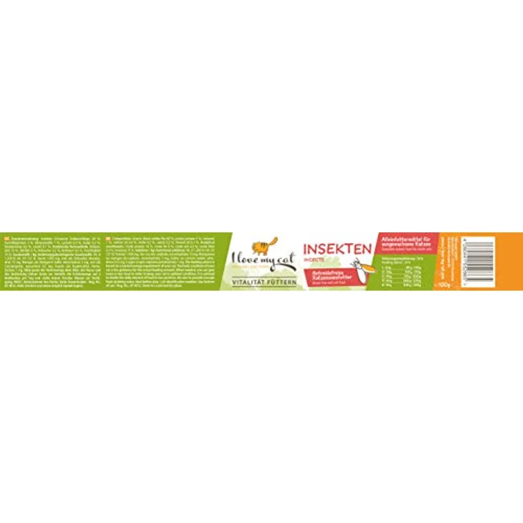 I love my cat NATURAL CAT FOOD, Getreidefreies Nassfutter für Katzen mit 60% Insektenanteil, 100 g x 6, geeignet für nierenkranke und diabetische Katzen – Bild 3