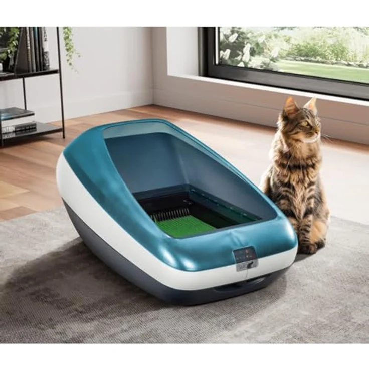 Rohrschneider Katzentoilette selbstreinigend mit Wasserspülung - Autonome Katzentoilette mit Geruchskontrolle, in eleganter Farbe erhältlich – Bild 3