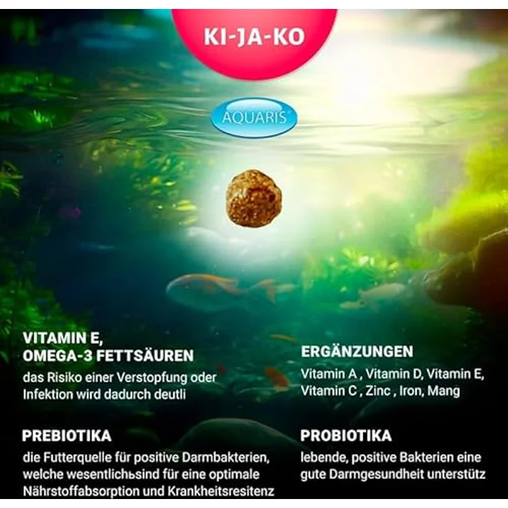 KI-JA-KO Color Koifutter 3 kg / 6 mm, mit Carotinoiden und Astaxanthin, fördert Pigmentierung und Vitalität – Bild 5