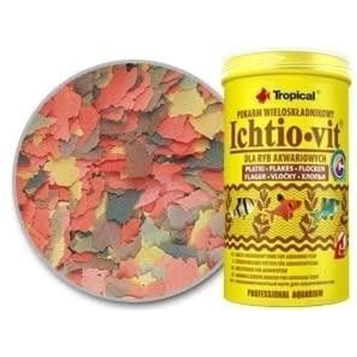 Tropical Ichtio-VIT Flockenfutter, nährstoffreiches Fischfutter mit stabilisiertem Vitamin C, 250 ml – Bild 2