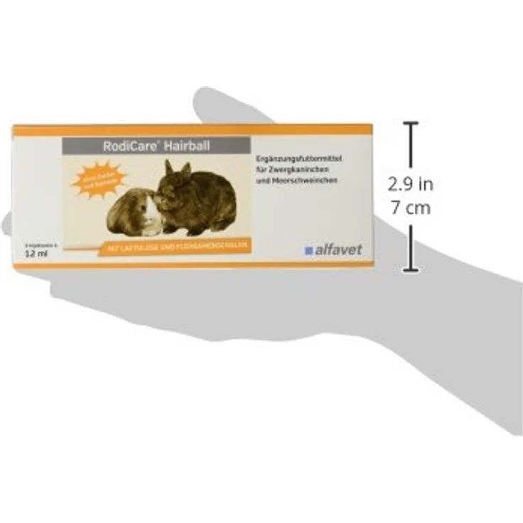 Alfavet RodiCare Hairball, Ergänzungsfuttermittel für Zwergkaninchen und Meerschweinchen zur Förderung der Ausscheidung von Haarballen, 3 Injektoren à 12 ml – Bild 3
