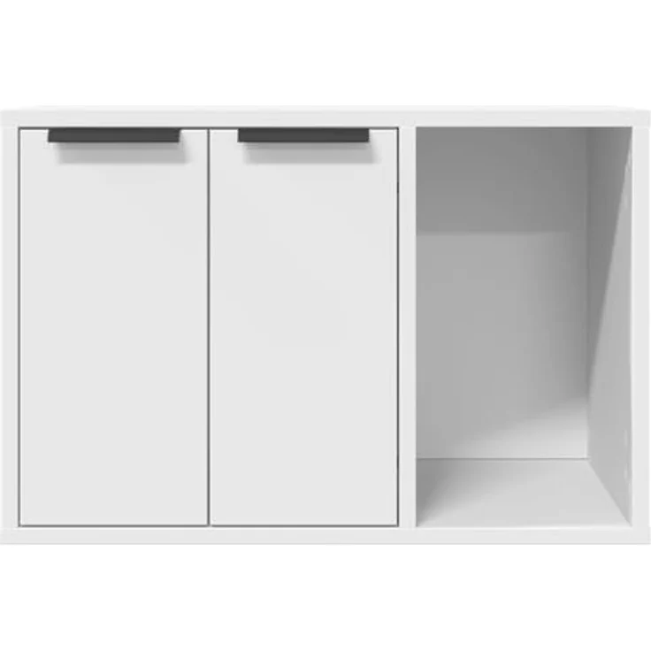 vidaXL Katzentoilette, Katzenklo Weiß 60x40x40 cm Holzwerkstoff, Verstecktes Design, Vielseitig einsetzbar, Individuell anpassbare Installation – Bild 5