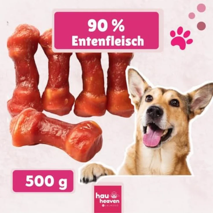 LalaZoo Dental Bone 500g, Zahnreinigende Hundeknochen mit 55% Kaustange und 35% Entenbrustfilet, Getreidefrei, Ohne Zuckerzusatz, Unterstützt Zahnpflege und Kautrieb bei Welpen und Hunden – Bild 3