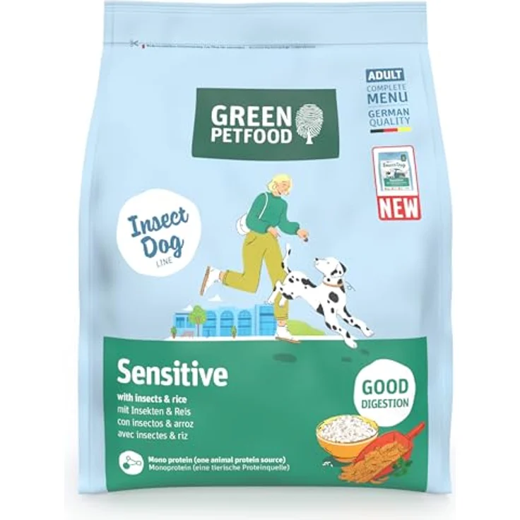 Green Petfood Sensitive Insects und Rice, Trockenfutter für sensible Hunde mit leicht verdaulichem Insektenprotein, 900 g – Bild 2