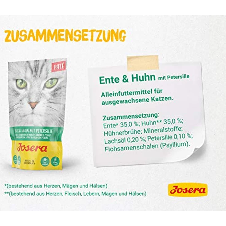 Josera Multipack Paté, 6 x 85 g, Premium Nassfutter für ausgewachsene Katzen, getreidefrei, drei Geschmacksrichtungen mit Lachsöl, Frischebeutel – Bild 5