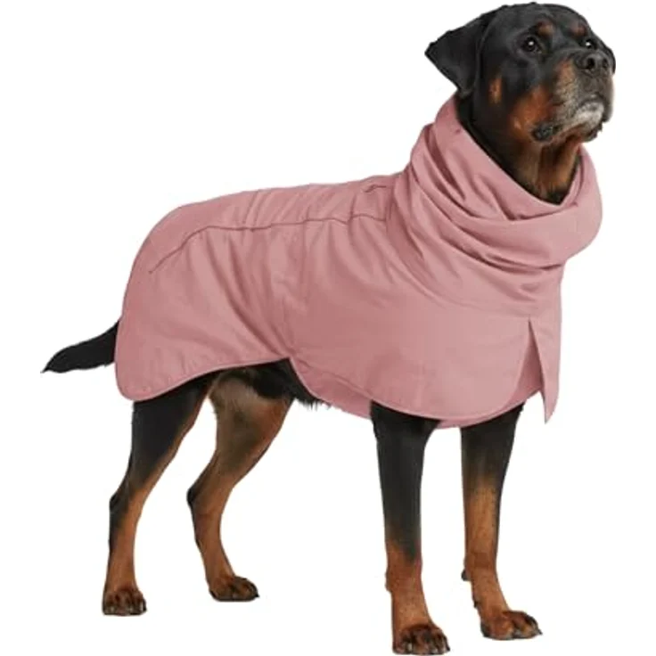Spark Paws Hunderegenmantel, wasserdicht und winddicht, reflektierend, atmungsaktiv, mit vollständigem Körperschutz - Sea Pink, 4XL – Bild 1