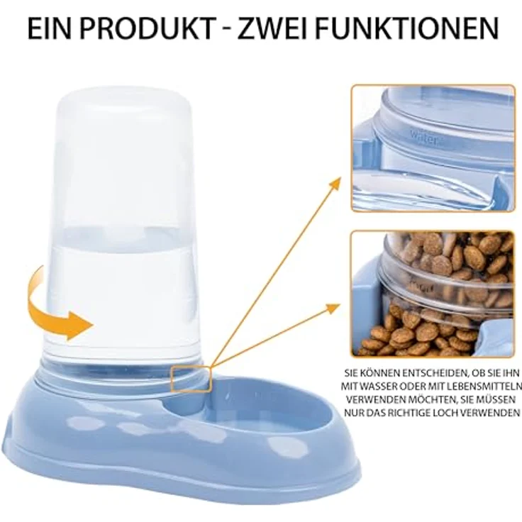 Ferplast AZIMUT 1500 Futter- oder Wasserspender für Hunde und Katzen, 1,5 Liter, rutschfester Boden, blau, 16,5 x 25 x 24,5 cm – Bild 3