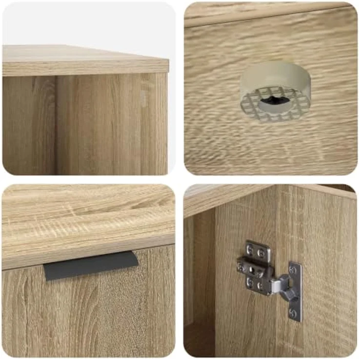 vidaXL Katzenkiste Möbel Sonoma-Eiche, modernes Katzenhaus mit verstecktem Katzenklo-Design, 100 x 49 x 45 cm, Indoor-Rückzugsort – Bild 5