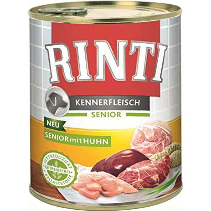 Rinti Kennerfleisch Senior Huhn, Hunde-Nassfutter in 12x800g, schonend zubereitet für natürlichen Geschmack – Bild 2