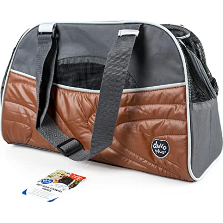 DUVO+ Paris Pet Bag Casual, Tiertransporttasche für Hunde bis 7 kg, karamell, mit Lüftungslöchern und abnehmbarem Kissen – Bild 2