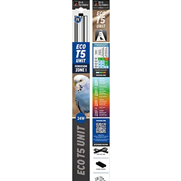 Bird Systems Eco T5 Unit Ferguson Zone 1, Leuchte für Vögel und Reptilien, 24W (570 mm) mit flimmerfreiem Vorschaltgerät und abnehmbarem Reflektor – Bild 1