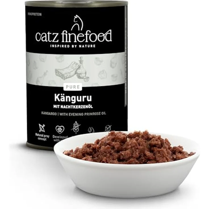 catz finefood Purrrr Känguru Monoprotein Katzenfutter nass N° 107, 70% Fleischanteil, ohne Getreide, 6 x 400 g Dose – Bild 2