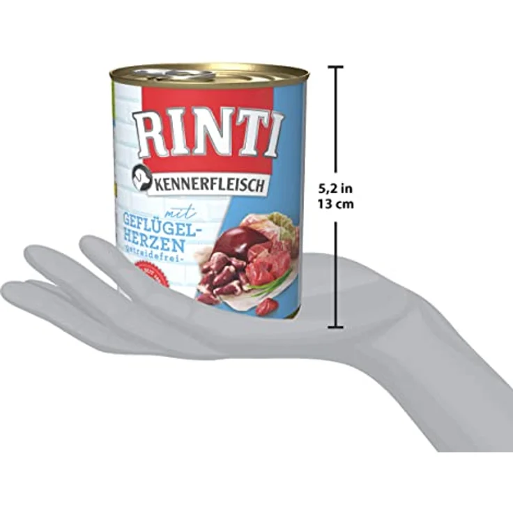 Rinti RINTI Kennerfleisch 800 g, Hunde-Nassfutter mit hohem Fleischanteil und Geflügelherzen, getreidefrei, ballaststoffreich, ohne künstliche Zusatzstoffe – Bild 7