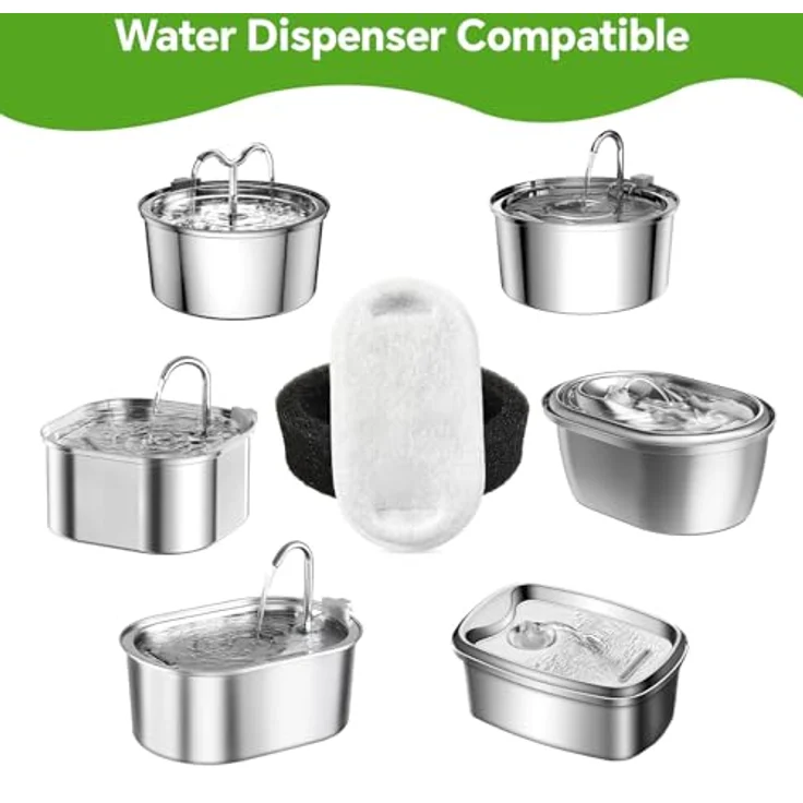 KOMABLEN Katzenbrunnen Filter 24 Stück, 12 Kohlefilter & 12 Schaumfilter für PETLIBRO Trinkbrunnen, effektive Wasserreinigung und Gesundheitsförderung für Katzen und Hunde – Bild 2