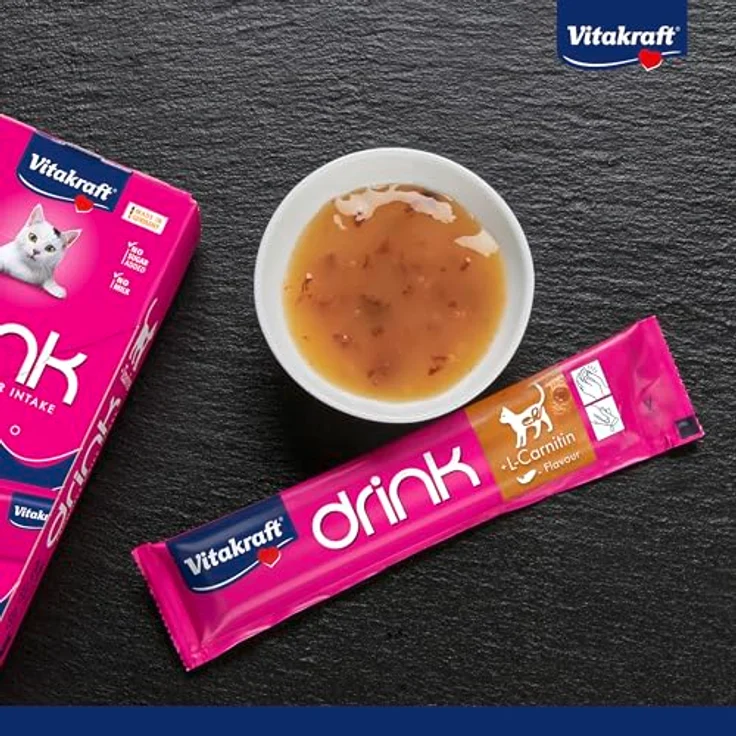 Vitakraft Drink, Katzen Leckerli flüssig mit Lachs, Zuckerfrei, in Sachets, 1 Paket mit 5x 30g – Bild 3