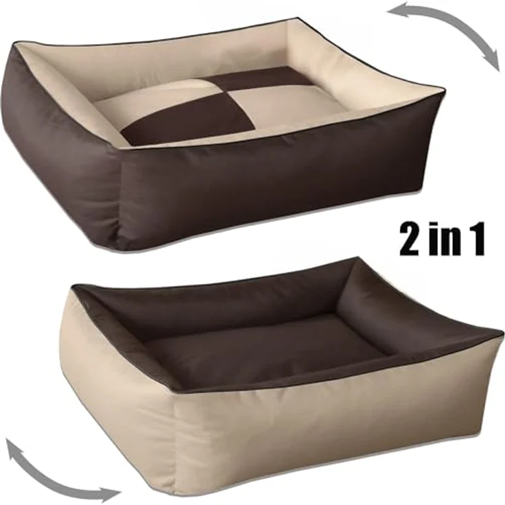 BedDog Hundebett MAX QUATTRO mit Rand, Bezug abnehmbar, kariert – Bild 3