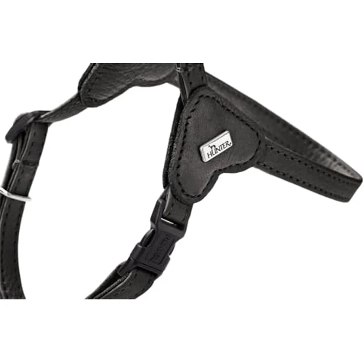 Hunter Hundegeschirr SOHO MINI, Schwarz, weiches Rindsleder, leicht, fellschonend, für kleine Hunde & Welpen, Made in Germany, Größe XS – Bild 3