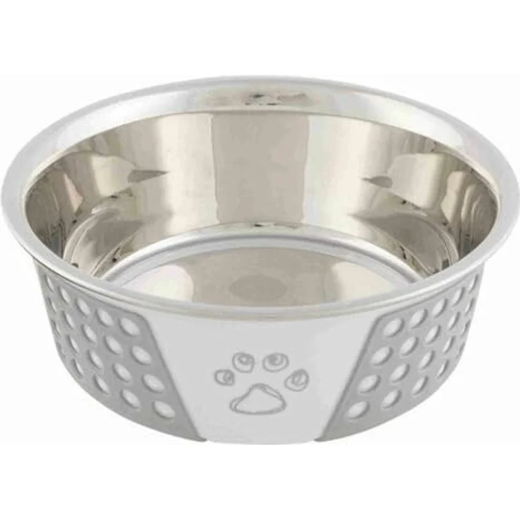 TRIXIE Futternapf Napf 17cm 750ml weiß grau Edelstahl – Bild 3