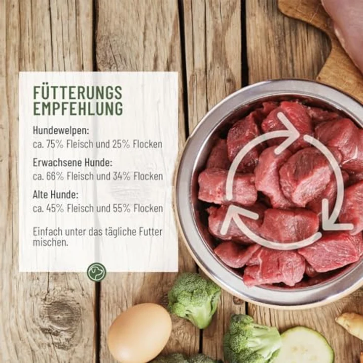 ReaVET Früchte und Gemüse mit Kräutern 1kg, getreidefreie Gemüseflocken für Hunde, BARF Zusatz, natürliche Mischung aus Karotten, Erbsen und Früchten – Bild 4