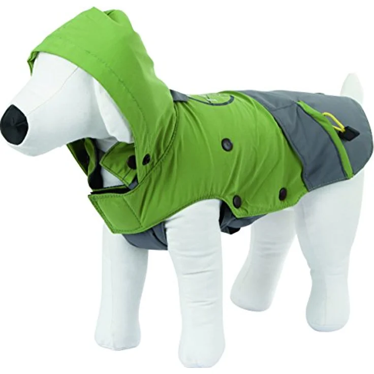 Kerbl Pet Outdoor Hundemantel Vancouver, wind- und wasserabweisend, grün/grau, 45 cm mit abnehmbarer Fleeceeinlage – Bild 1