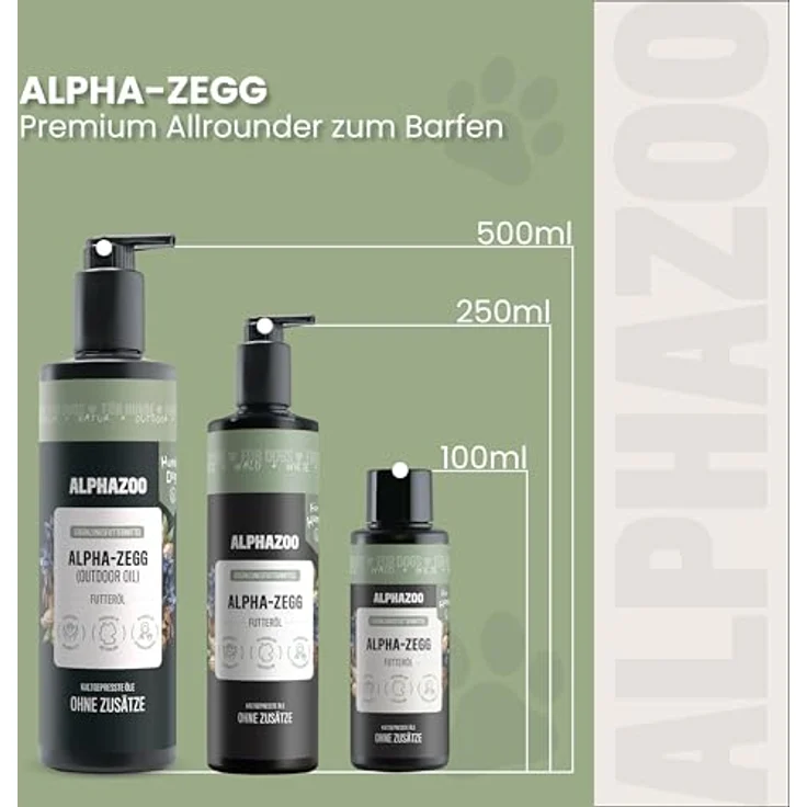 alphazoo Alpha-Zegg Futteröl für Hunde 500ml – natürliche Leinsamen-, Schwarzkümmel- & Mandelöl-Mischung zur Unterstützung von Haut, Fell & Abwehrkräften in der Zeckenzeit – Bild 3