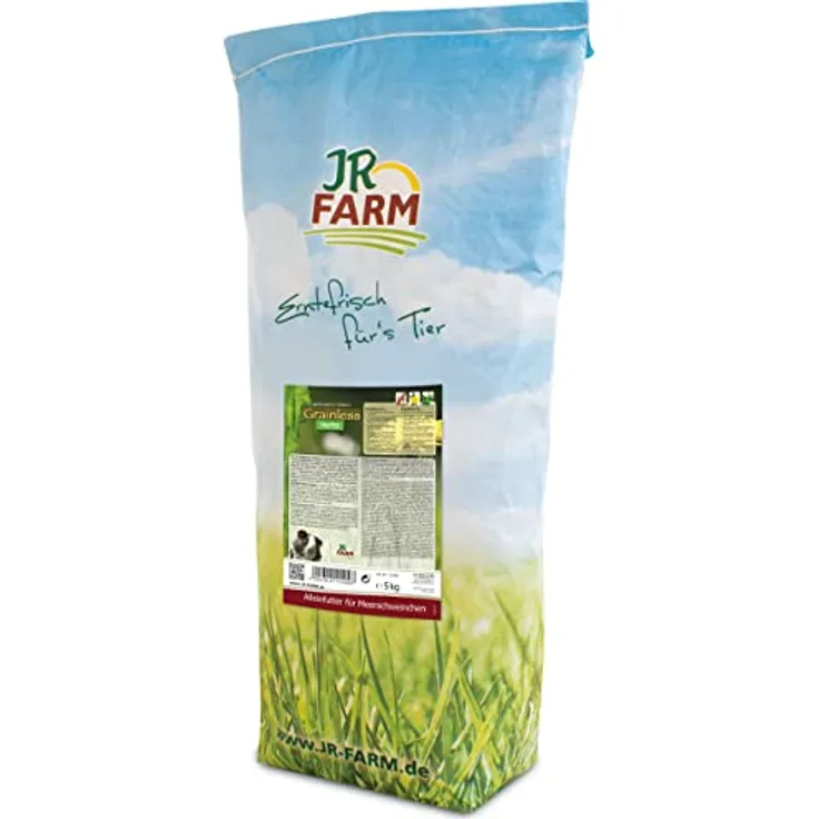 JR Farm Grainless Herbs Meerschweinchen, 5 kg, getreidefreies Kleintierfutter mit natürlichem Vitamin C und Ballaststoffen für gesunde Verdauung