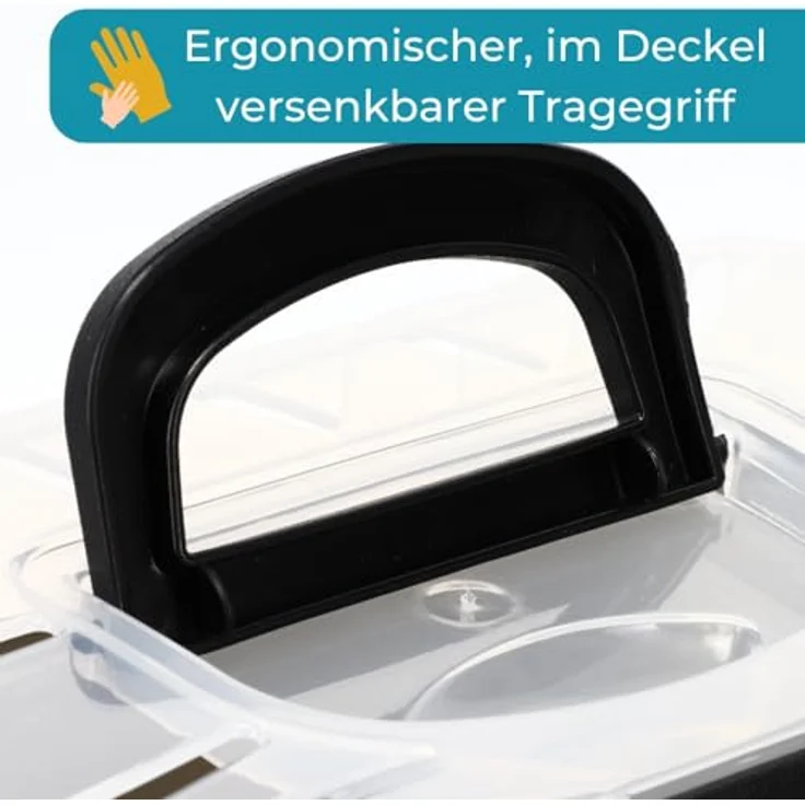GarPet 2er Set Transportbox für Kleintiere, mit optimaler Belüftung und transparentem Deckel, ideal für Meerschweinchen, Hamster und Vögel – Bild 4