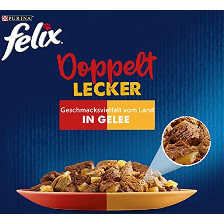 PURINA FELIX So gut wie es aussieht Doppelt Lecker in Gelee, Katzennassfutter 24x85g Portionsbeutel, komplett und ausgewogen mit Vitaminen D und E, ohne Farbstoffe und künstliche Aromastoffe – Bild 3