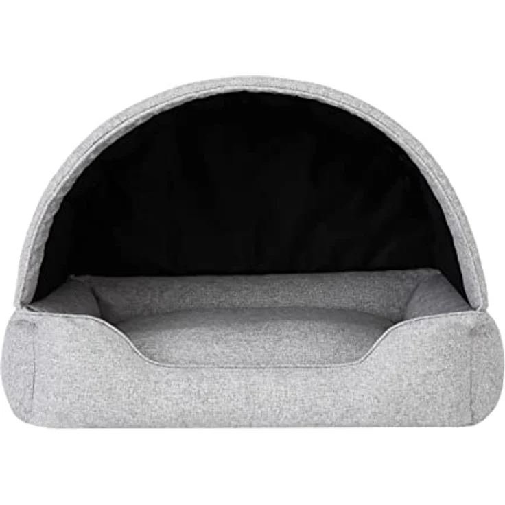 DOGGY Hundehöhle/Hundebett, 2-in-1 Haustierbett mit abziehbarem Bezug, wasserdicht, OEKO-TEX-zertifiziert, Farbe Asche, 60x47 cm – Bild 2