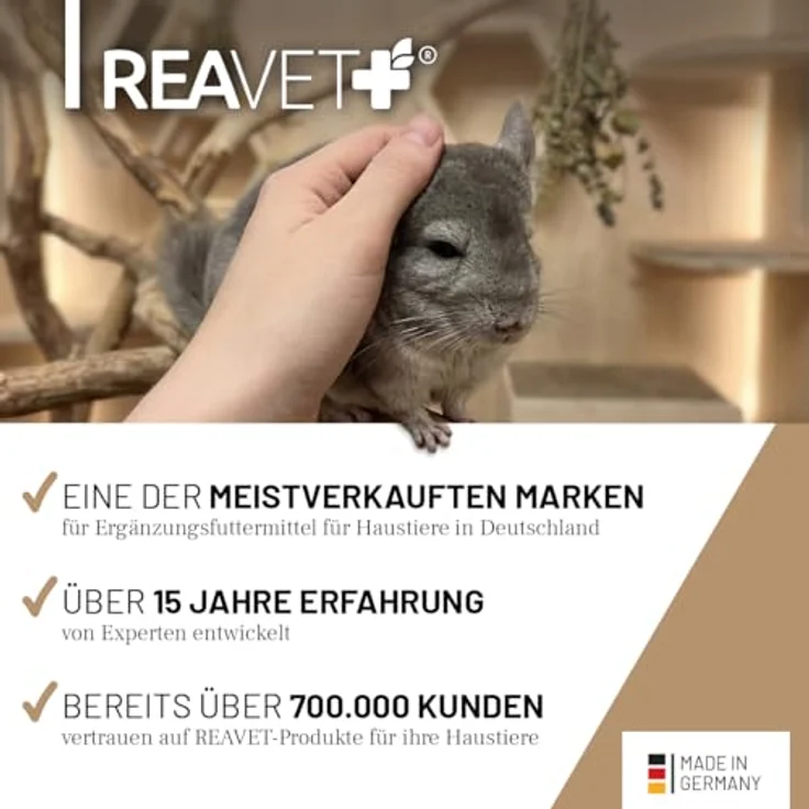 ReaVET Natur Nagerfutter 10 L – Ergänzungsfutter für Kaninchen, Meerschweinchen, Hamster & Mäuse, ohne künstliche Zusätze, mit Gemüseflocken, Kräutern & Getreide – Bild 5