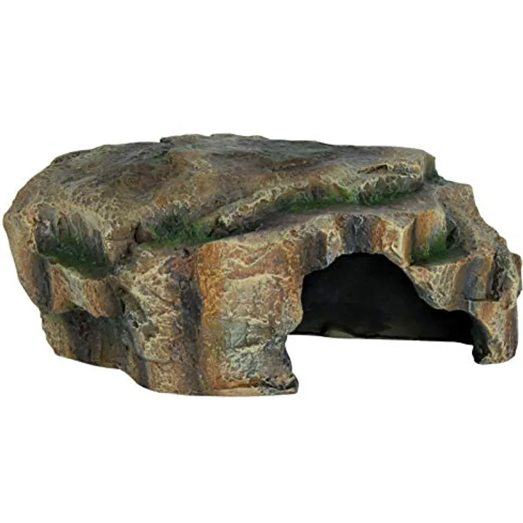 Trixie 76210 Reptilienhöhle, optimale Rückzugsmöglichkeit aus Polyesterharz, natürliches Aussehen, Dekor Regenwald, 16 × 7 × 11 cm