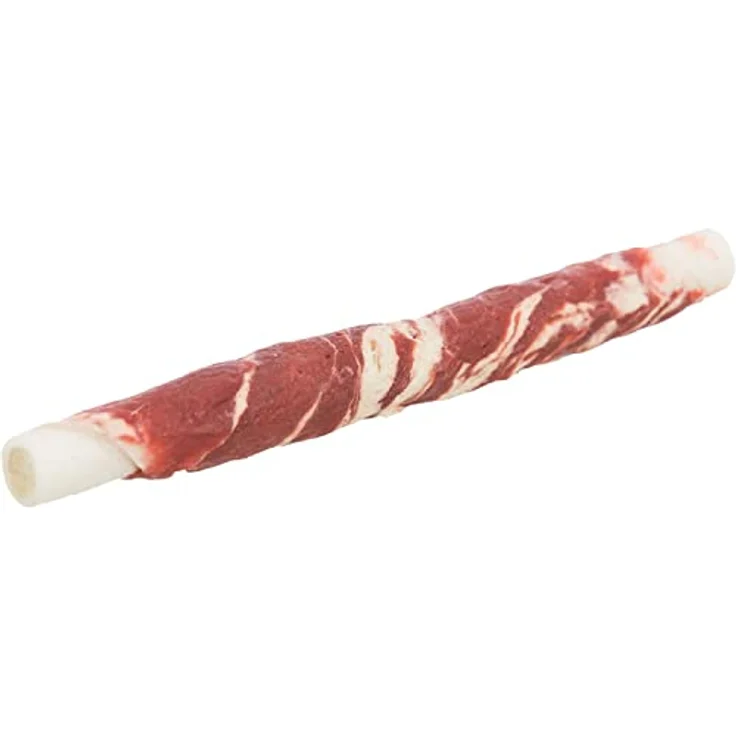 TRIXIE Denta Fun Marbled Rolls, Hundeleckerli mit Rind & Weißfisch zur Zahnpflege, glutenfreier Snack, 70 g (6 Stück, 12 cm) – Bild 1