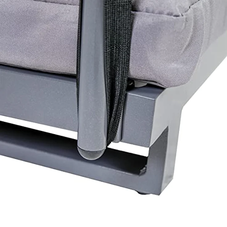 Greemotion Hunde-Sofa mit Dach Größe M, ca. 63 x 30-65 x 65 cm, stabiles Alu-Gestell, 5 kg, Hundebank, Hundeplatz, Outdoor – Bild 10