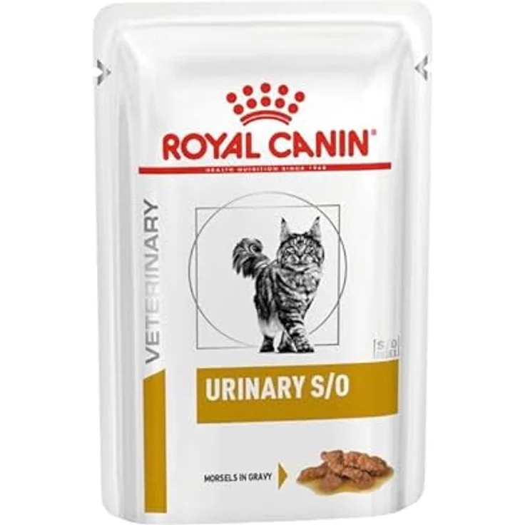 Royal Canin Veterinary Urinary S/O, Häppchen in Soße, Diät-Alleinfuttermittel zur Auflösung von Struvitsteinen, Doppelpack 2 x 12 x 85 g, niedriger RSS-Wert – Bild 4