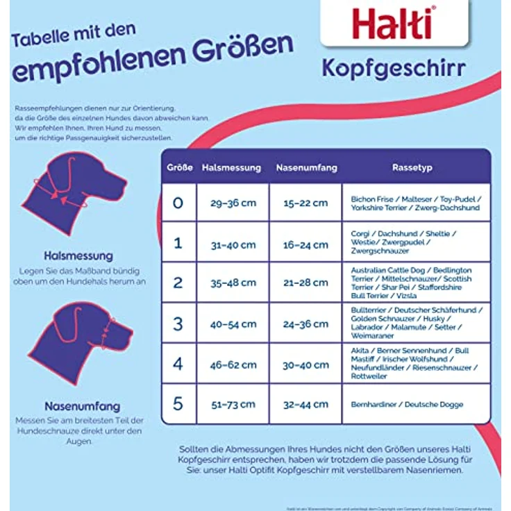 Halti Kopfgeschirr, Anti-Zug-Halsband für mittelgroße Hunde, leicht, gepolsterter Nasenriemen, Größe 3, rot – Bild 3