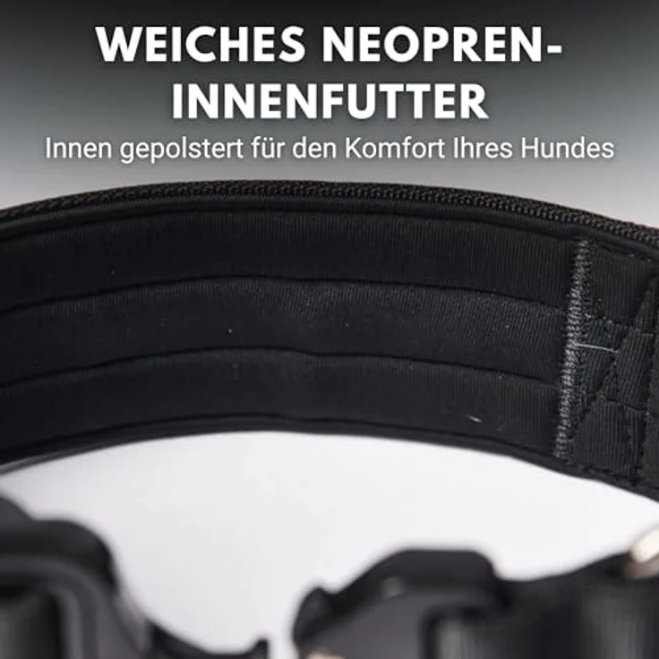 Spark Paws Taktisches Hundehalsband, strapazierfähig und langlebig für große und mittelgroße Hunde, Schwarz, S: 16-25kg [3.8cm] – Bild 5