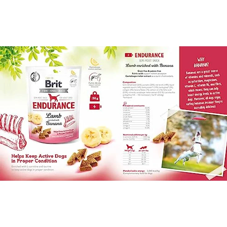 Brit Care BRIT Dog Snacks, 150 g, natürlicher Kau-Snack mit Zahnfleischstärkender Wirkung, Banane – Bild 2
