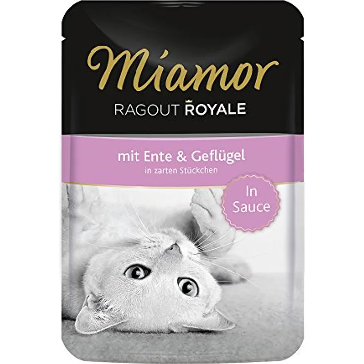 Miamor Ragout Royale in Sauce, Katzen-Nassfutter mit hohem Geflügelfleischanteil, 22x100g, ohne Farb- und Konservierungsstoffe
