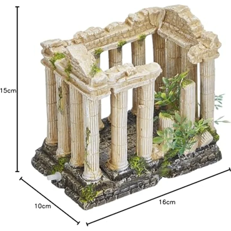 Nobby Aqua Ornaments Akropolis, Aquarien-Dekoration aus ungiftigem Material mit Diffusor und Membranpumpenanschluss, 16 x 10,5 x 14,2 cm – Bild 5