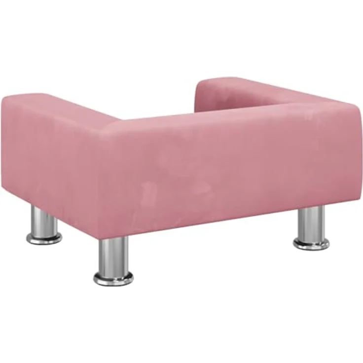 vidaXL Hundekorb Hundebett Rosa 50x40x26,5 cm Samt Körbchen Hundesofa mit massivem Kiefernholzrahmen – Bild 6