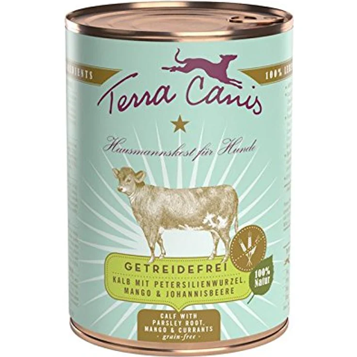 Terra Canis Sparpaket Getreidefrei, 12 x 800 g Hundefutter mit Kalb, Petersilienwurzel, Mango & Johannisbeere – Bild 2