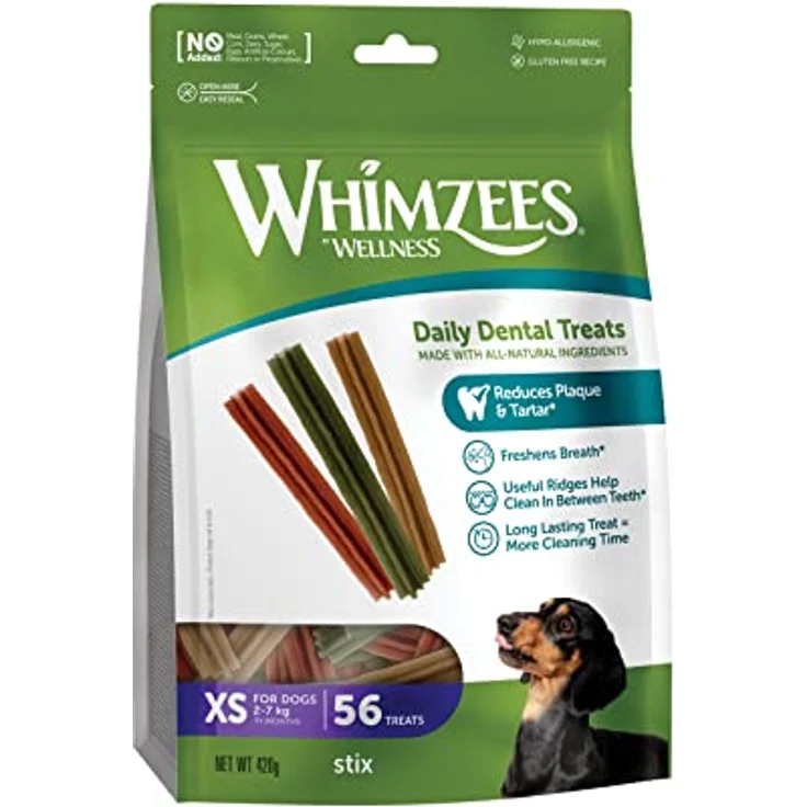 WHIMZEES Stix XS, 56 Stück – Getreidefreie Kaustangen für sehr kleine Hunde, natürlich, ohne Zuckerzusatz, effiziente Zahnpflege – Bild 1