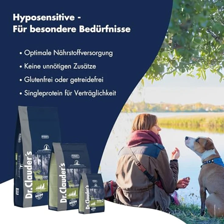 Dr.Clauder's Hyposensitive Trockenfutter mit Singleprotein für sensible Hunde, getreide- und glutenfrei, 11,5kg Hirsch & Kartoffel – Bild 5