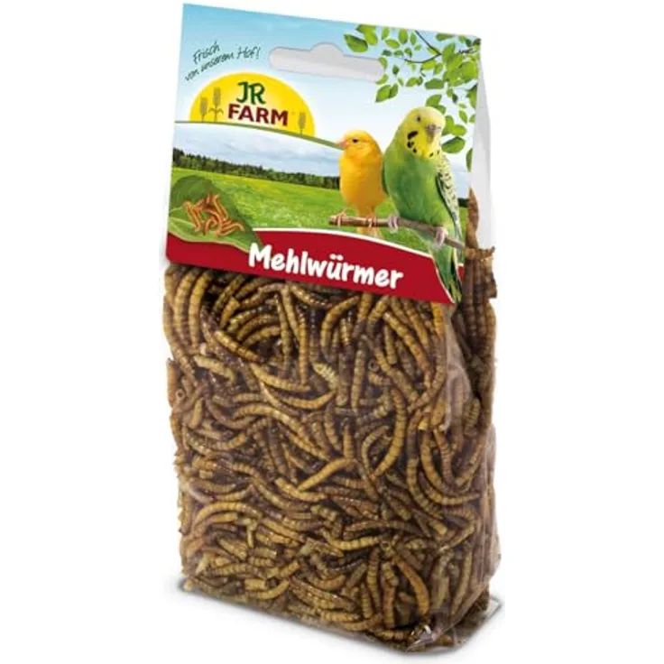 JR FARM Birds Mehlwürmer 25 g, hochwertiges Vogelfutter mit tierischem Eiweiß und Vitaminen, Made in Germany