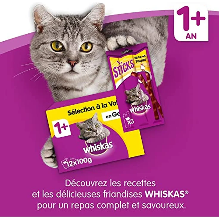Whiskas 1+ Sterile Huhn, Trockenfutter für kastrierte Katzen, 14 kg, mit hohem Proteingehalt und Zahnpflegeformel – Bild 7